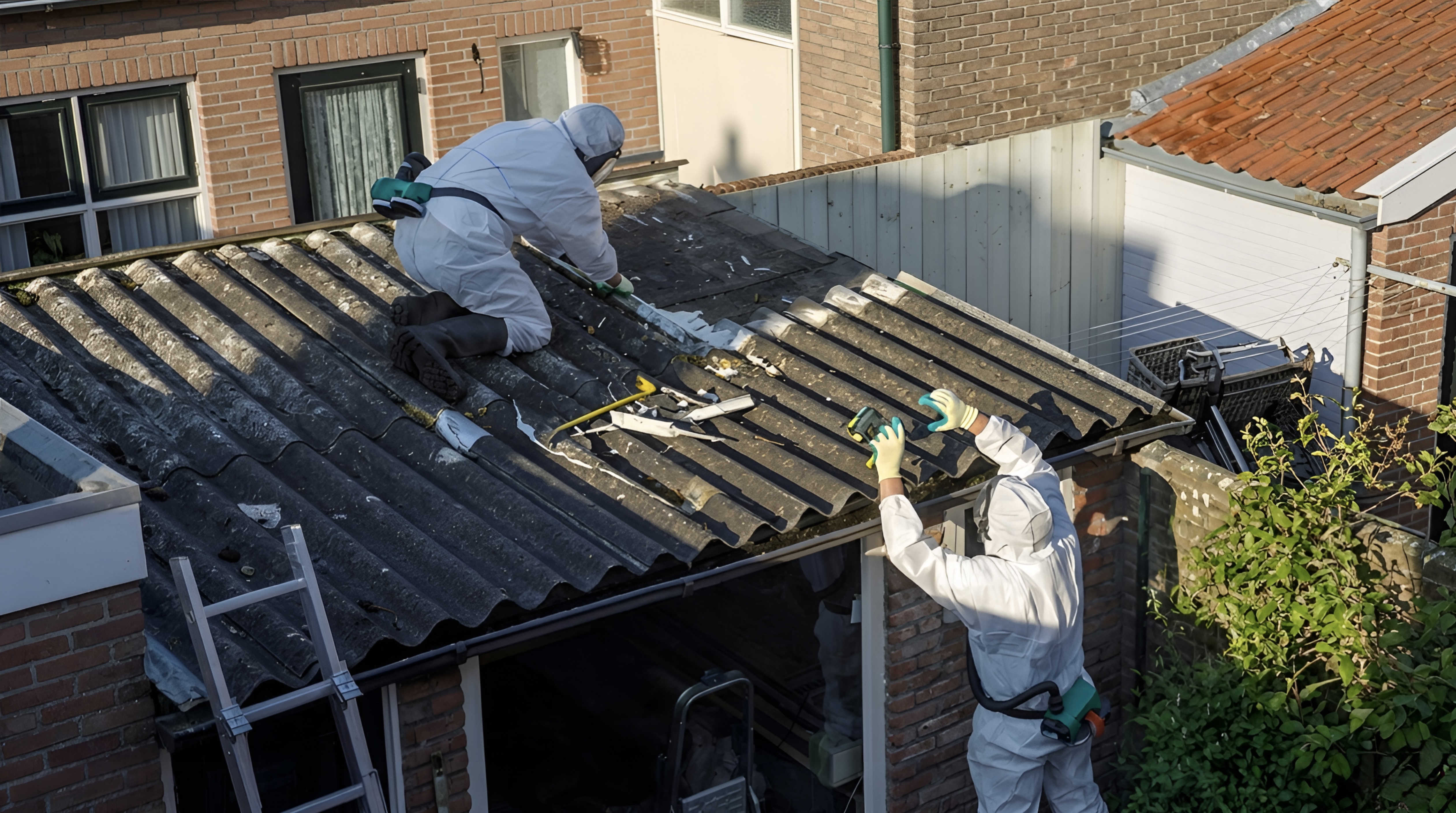 Porch roof asbestos removal